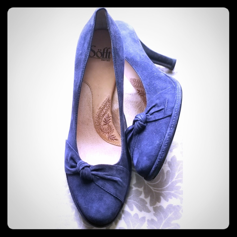 Sofft brand High heels navy blue brushed suede